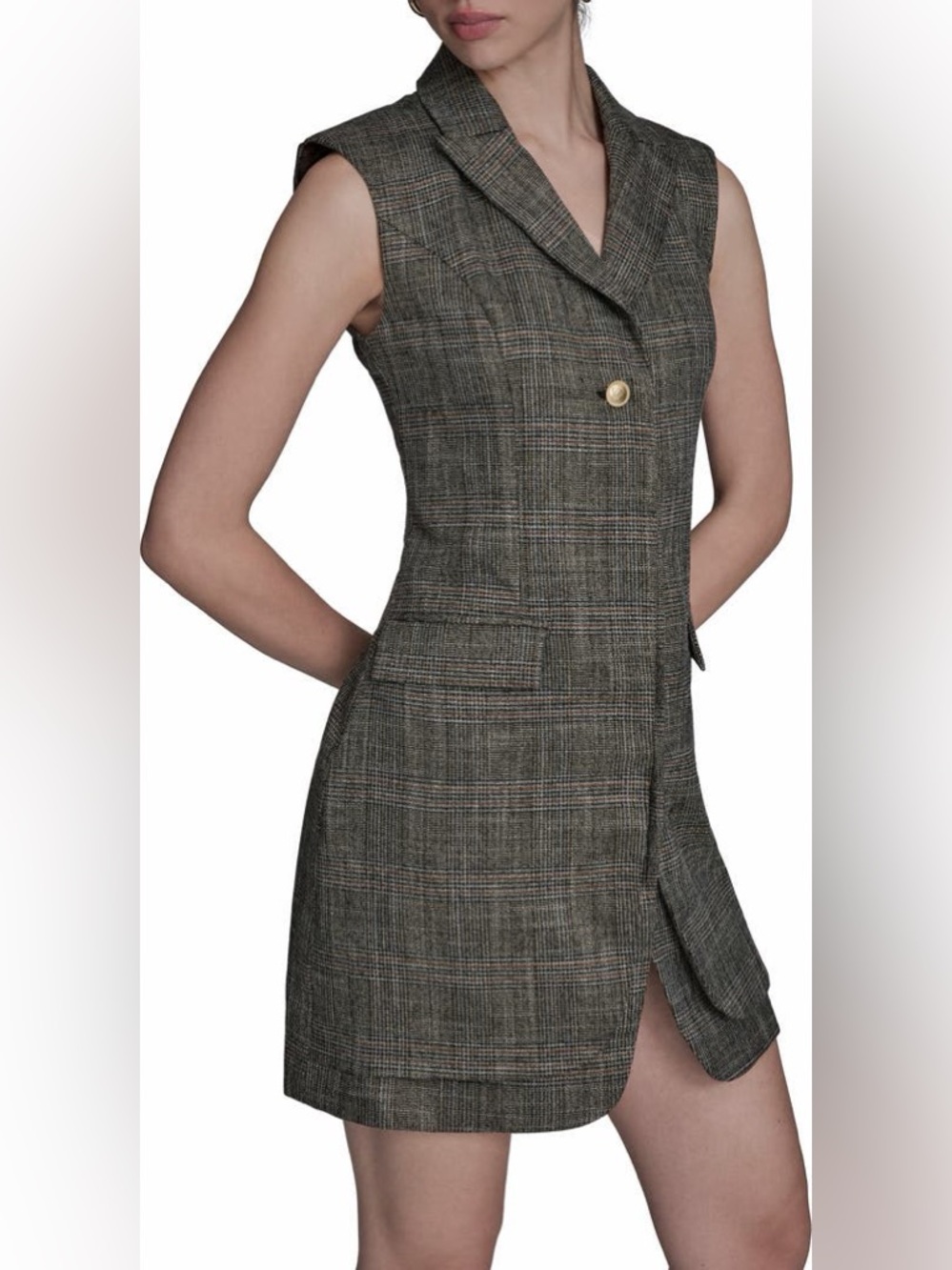 BCBG Windowpane Plaid Sleeveless Minidress. Women’s size 2